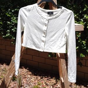NEW IN Crop Button Front Cardigan White S